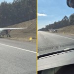 Awionetka wylądowała na A1. Pilot znalazł lukę między samochodami