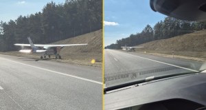 Awionetka wylądowała na A1. Pilot znalazł lukę między samochodami