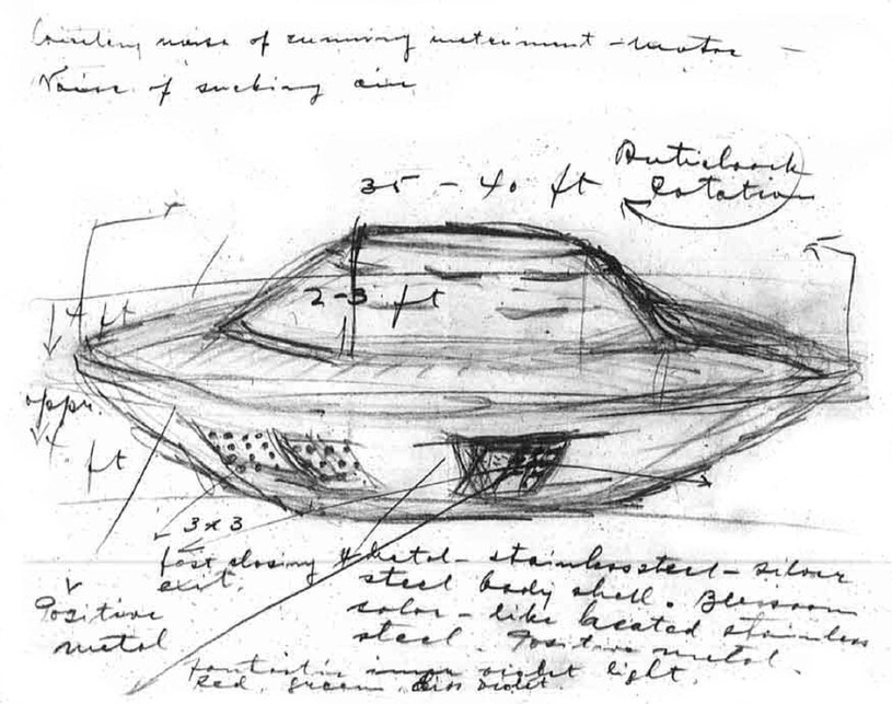 Badacz UFO bardzo często prosi świadka obserwacji o wykonanie szczegółowego rysunku niezidentyfikowanego obiektu /archiwum prywatne