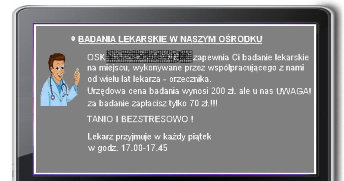 Badania lekarskie w OSK /Informacja prasowa