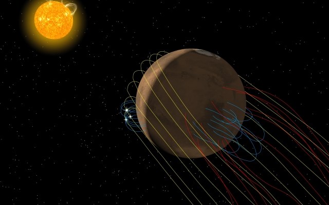 Badania sondy MAVEN pozwoliły ustalić, że Mars ma skręcony ogon magnetyczny /NASA