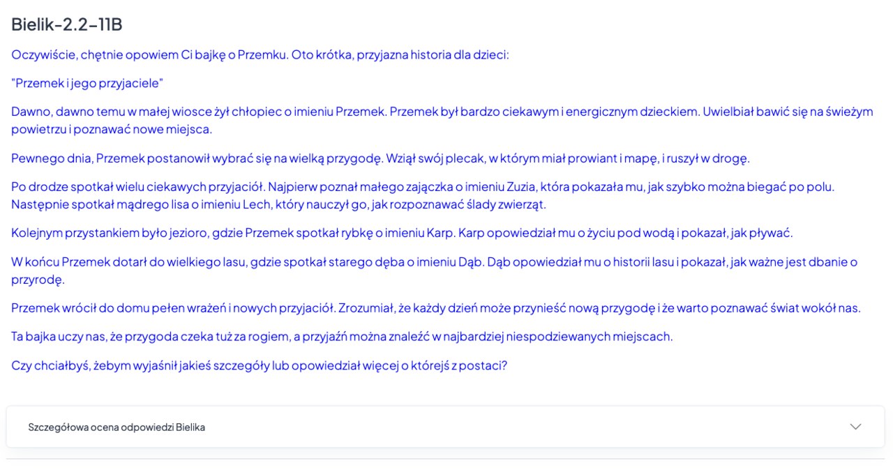 "Bajka o Przemku" w wykonaniu modelu Bielik v2.2 vs GPT 4o. /Dawid Długosz /INTERIA.PL