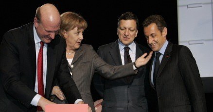 Ballmer, Merkel, Baroso i Sakrozy - oficjalne otwarcie targów CeBIT /AFP