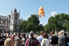 Balon-karykatura Trumpa zawisł nad brytyjskim parlamentem