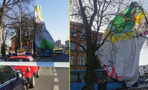 Balon pasażerski zahaczył o budynek w Zielonej Górze. Nie żyje jedna osoba