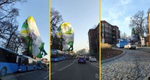 Balon pasażerski zahaczył o budynek w Zielonej Górze