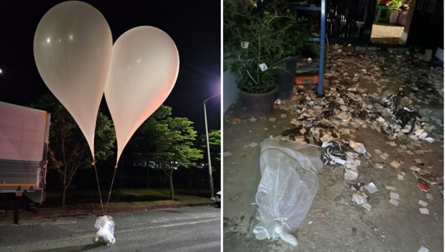 Balony ze śmieciami /ROK JCS / HANDOUT /PAP/EPA