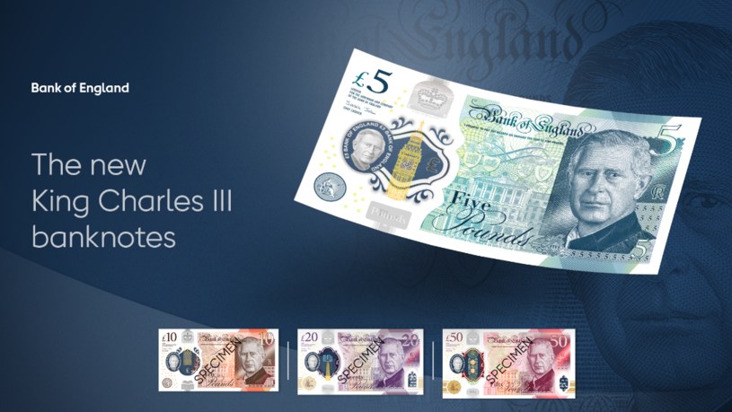 Bank Anglii zaprezentował nowe banknoty z królem Karolem III. Źródło: bankofengland.co.uk /