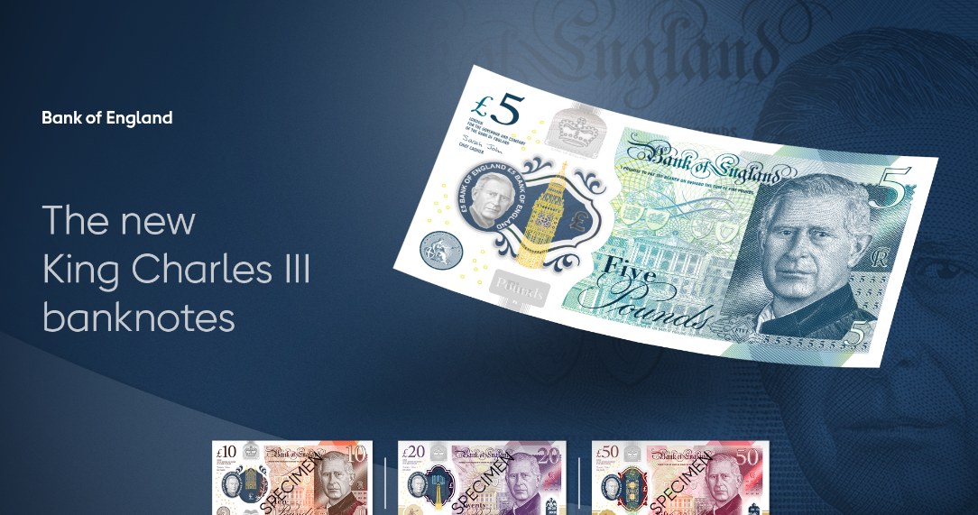 Bank Anglii zaprezentował nowe banknoty z królem Karolem III. Źródło: bankofengland.co.uk /