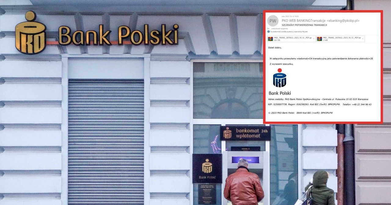 Bank PKO BP ostrzegł klientów przed fałszywymi mailami /Piotr Kamionka/REPORTER, PKO BP/X /