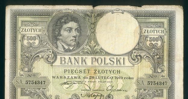 Banknot 500 zł w obiegu od 1924 r. do 1939 r. Fot. Leszek Kasprzak /FORUM