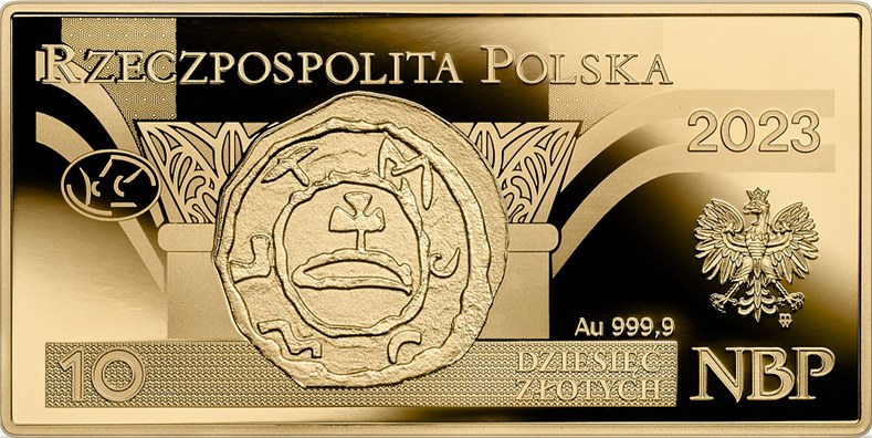 "Banknot o nominale 10 zł" - nowa złota moneta kolekcjonerska NBP /NBP