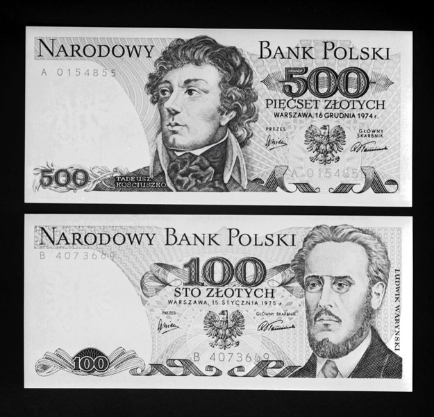 Banknoty 500 i 100-złotowy, z wizerunkami Tadeusza Kościuszki i Ludwika Waryńskiego /Bogdan Różyc /PAP
