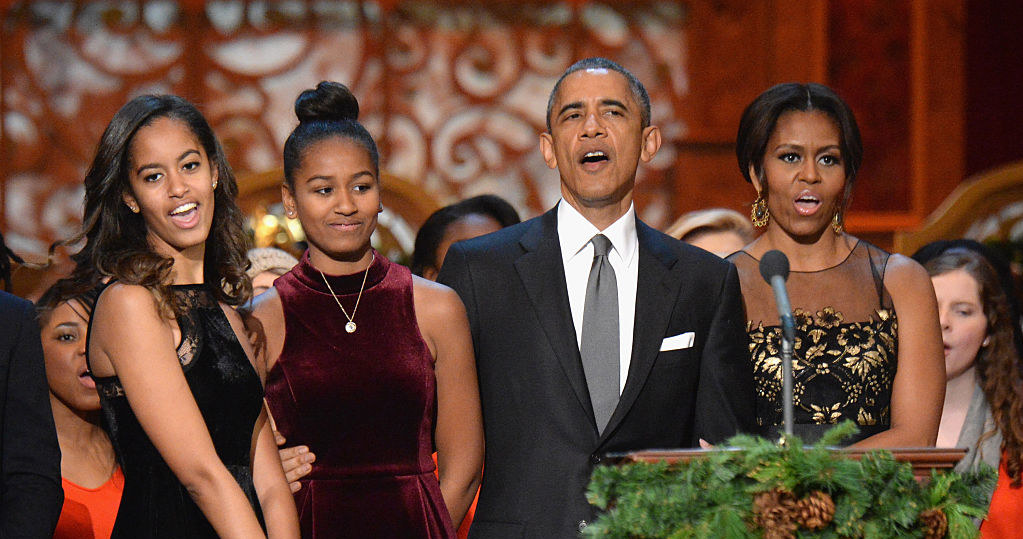 Barack i Michelle Obama z córkami /Kevin Mazur /Getty Images