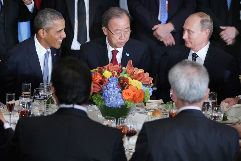 Barack Obama, Ban Ki-Mun i Władimir Putin /Chip Somodevilla /PAP/EPA