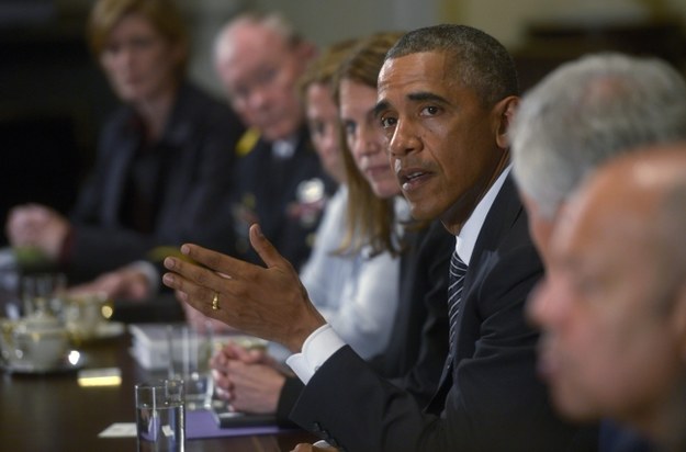 Barack Obama podczas specjalnego posiedzenia ws. eboli /SHAWN THEW    /PAP/EPA
