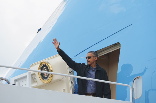 Barack Obama tuż przed wylotem do Niemiec fot. MANDEL NGAN /AFP