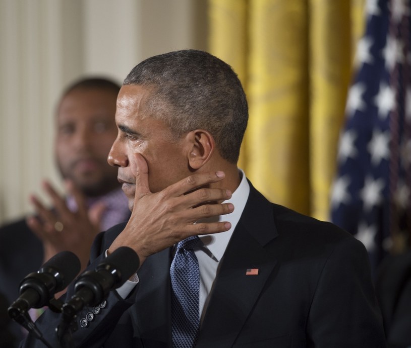 Barack Obama w czasie jednego emocjonalnych przemówień /Anadolu Agency / Contributor /Getty Images