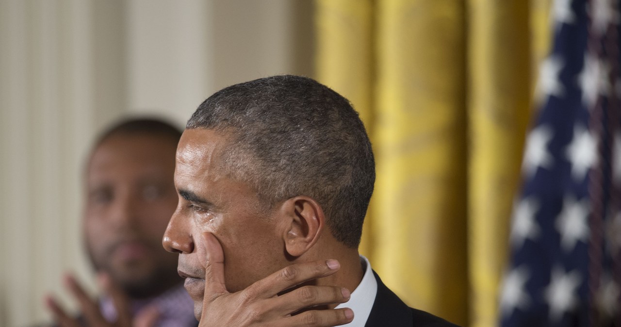 Barack Obama w czasie jednego emocjonalnych przemówień /Anadolu Agency / Contributor /Getty Images