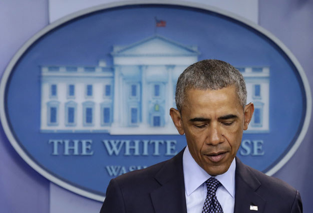Barack Obama w trakcie przemówienia w Białym Domu /AFP