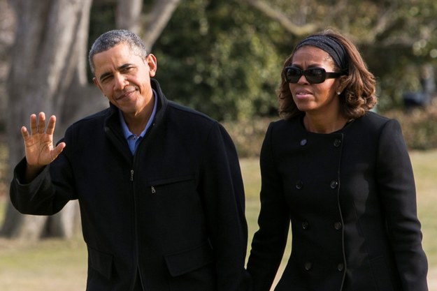 Barack Obama z żoną Michelle /KRISTOFFER TRIPPLAAR /PAP/EPA