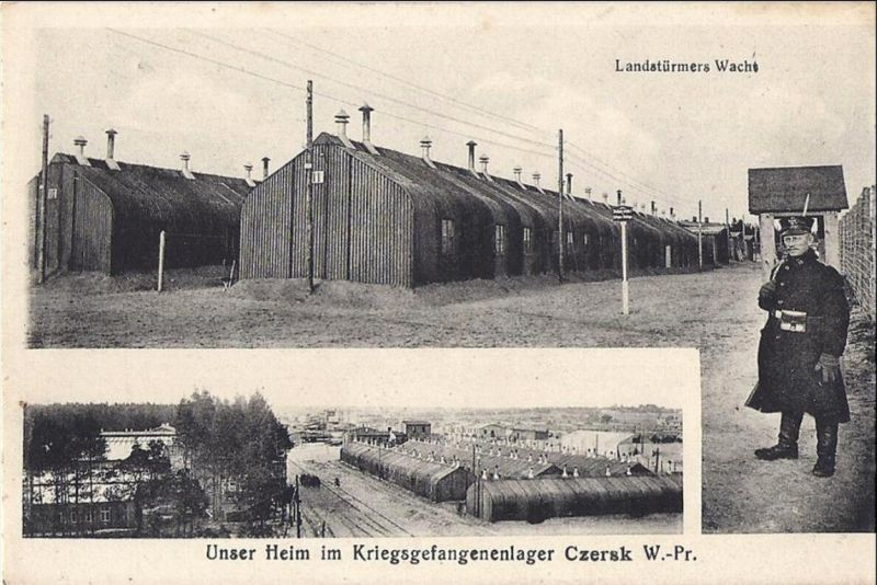Baraki strażników na terenie obozu jenieckiego w Czersku /Odkrywca