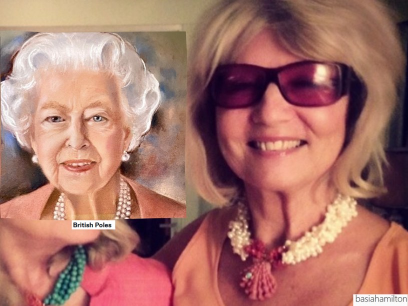 Barbara Kaczmarowska-Hamilton namalowała portret królowej Elżbiety II z okazji jej Platynowego Jubileuszu Foto: IG @basiahamilton / Twitter @britishpoles /Instagram