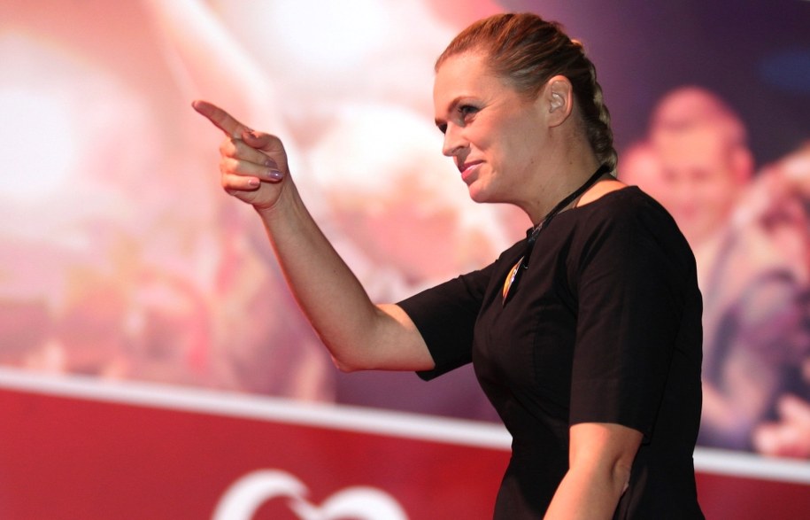 Barbara Nowacka podczas konwencji /PAP/Andrzej Grygiel    /PAP