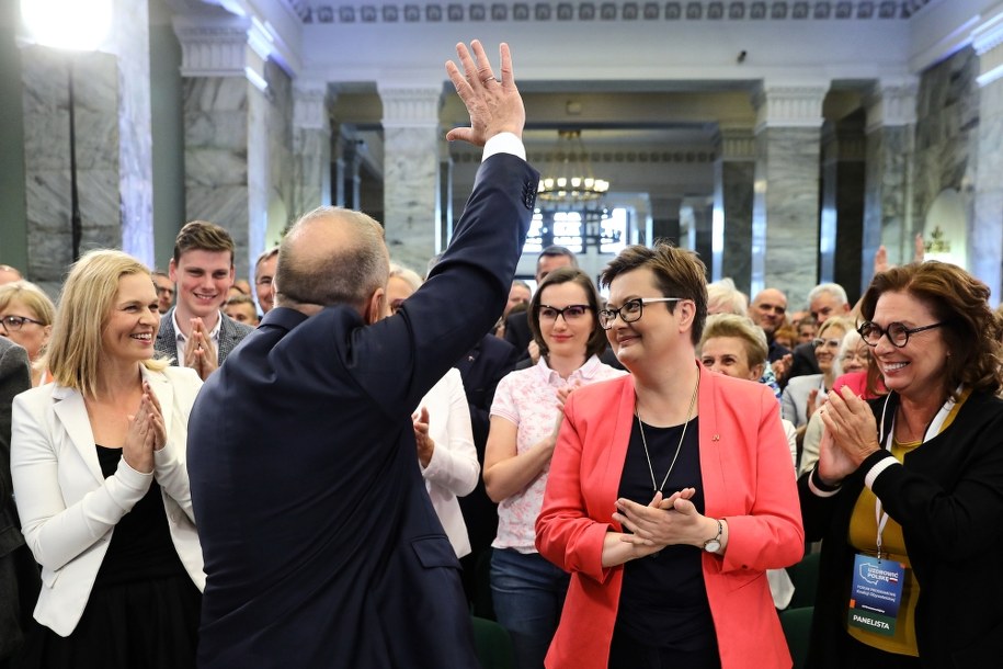 Barbara Nowacka ze stowarzyszenia Inicjatywa Polska, przewodniczący PO Grzegorz Schetyna, przewodnicząca Nowoczesnej Katarzyna Lubnauer i posłanka PO-KO Małgorzata Kidawa-Błońska podczas drugiego dnia Forum Programowego Koalicji Obywatelskiej /Rafał Guz /PAP