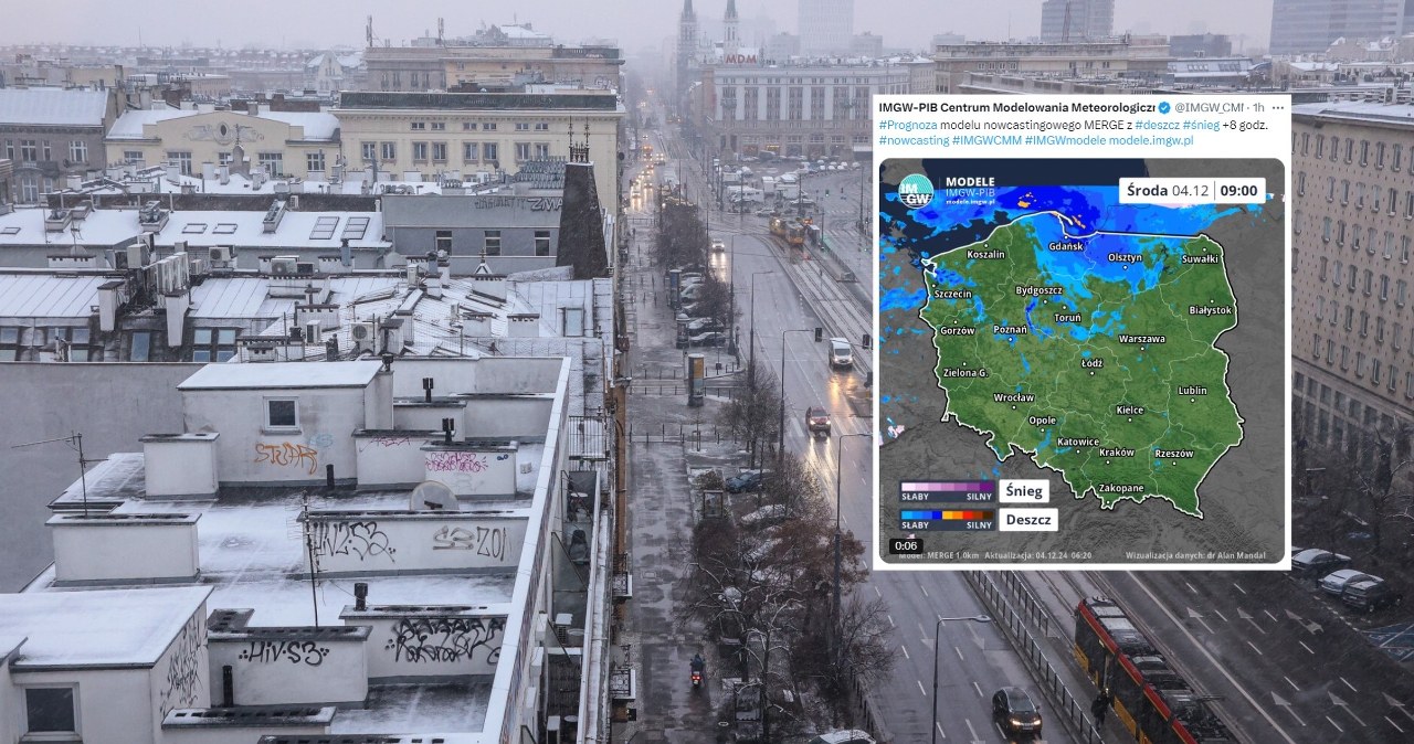 Barbórka będzie pochmurna i mokra w praktycznie całym kraju. Na północy i południu będzie też padać śnieg - prognozuje IMGW /Adam Burakowski/East News/IMGW /