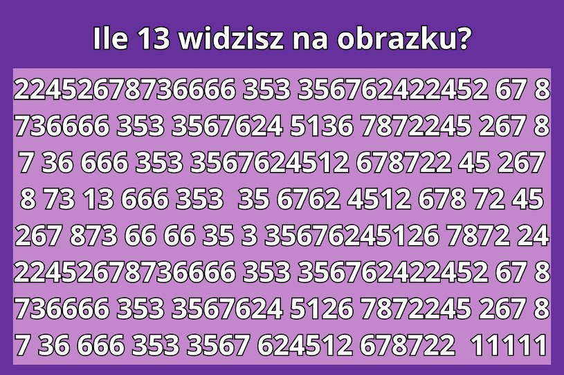 Bardzo trudny test na spostrzegawczość: Tylko sokole oko odnajdzie wszystkie "13"