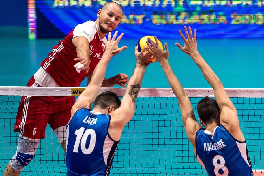 Bartosz Kurek, Filippo Lanza i Daniele Mazzone / 	Maciej Kulczyński    /PAP