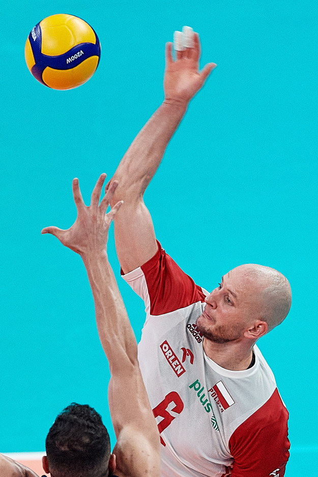 Bartosz Kurek podczas meczu Iran - Polska /Adam Warżawa /PAP