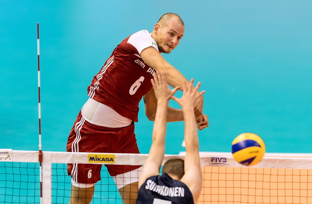 Bartosz Kurek podczas meczu z Finlandią /Maciej Kulczyński /PAP