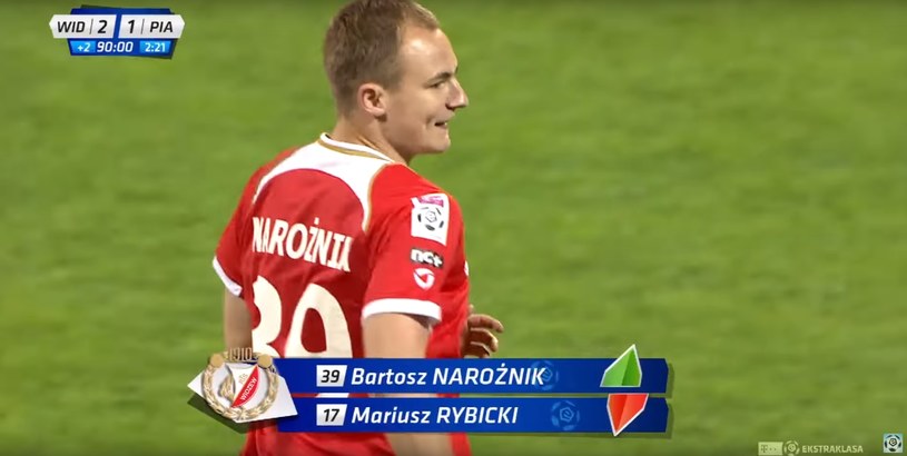 Bartosz Narożnik - fragment meczu zamieszczonego w serwisie YouTube.com/ na kanale: EKSTRAKLASA OFFICIAL ARCHIVES /materiały źródłowe