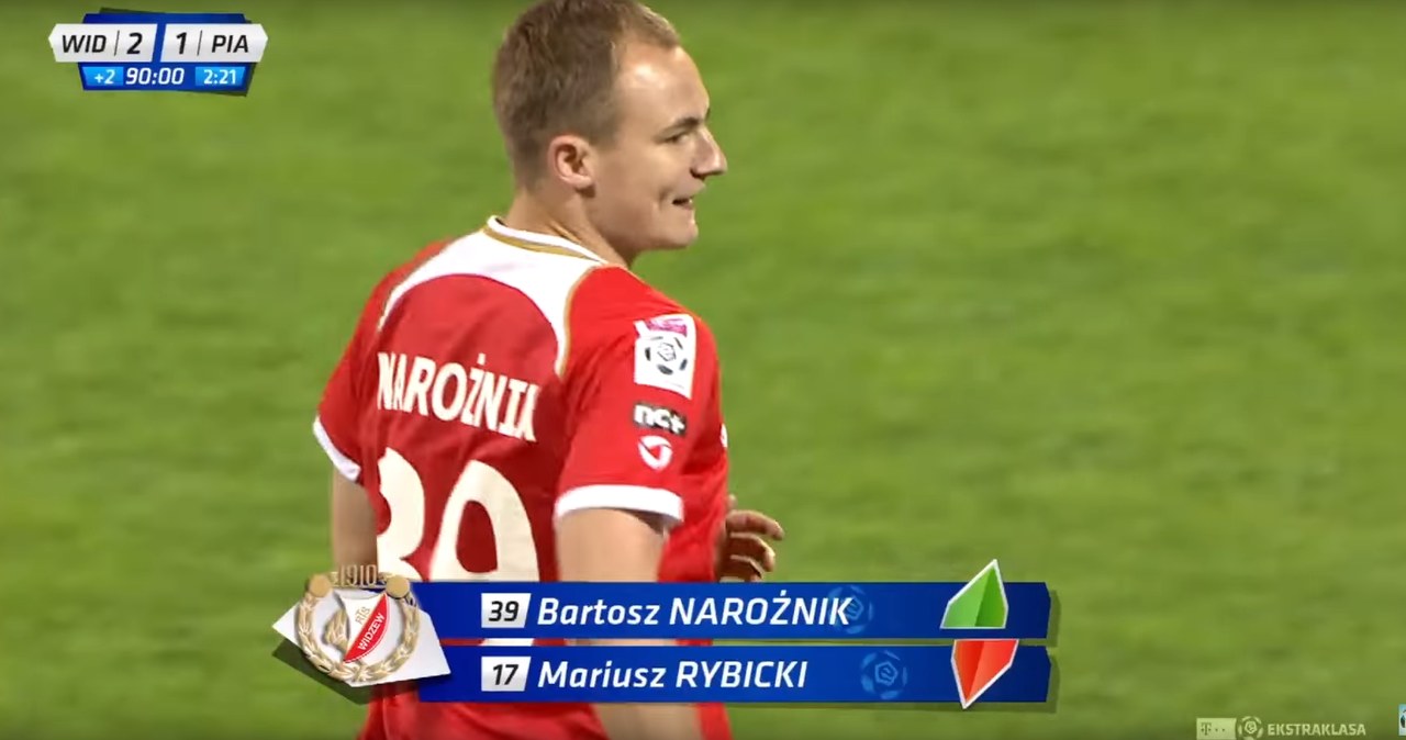 Bartosz Narożnik - fragment meczu zamieszczonego w serwisie YouTube.com/ na kanale: EKSTRAKLASA OFFICIAL ARCHIVES /materiały źródłowe