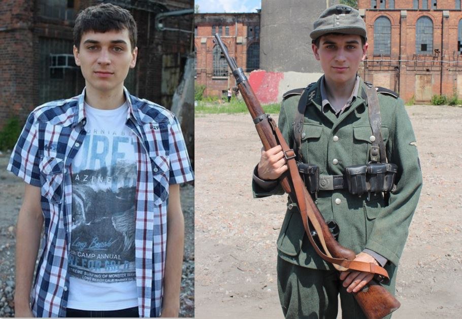 Bartosz w stroju niemieckiego żołnierza /Kacper Merk /RMF FM