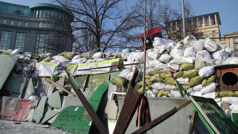 Barykady na kijowskim Euromajdanie /Przemysław Marzec /RMF FM