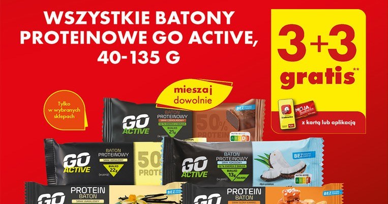 Batony proteinowy Go Active 3+3 gratis w Biedronce /Biedronka /INTERIA.PL