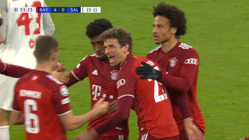 Bayern – FC Salzburg. Thomas Müller na 5-0. WIDEO