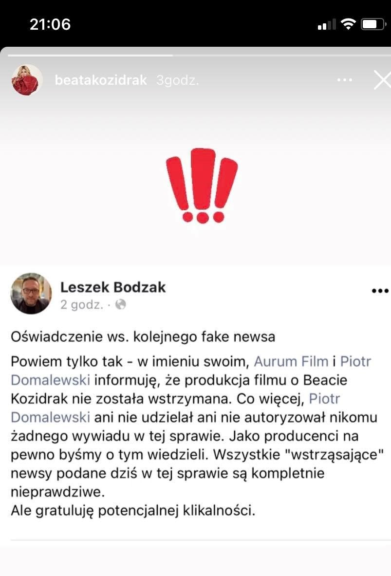 Beata Kozidrak dementuje plotki /Instagram