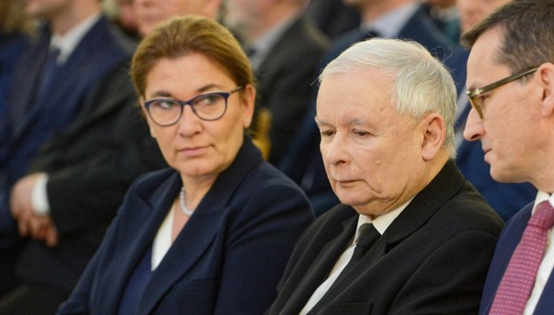 Beata Mazurek i Jarosław Kaczyński / 	Jakub Kamiński    /PAP