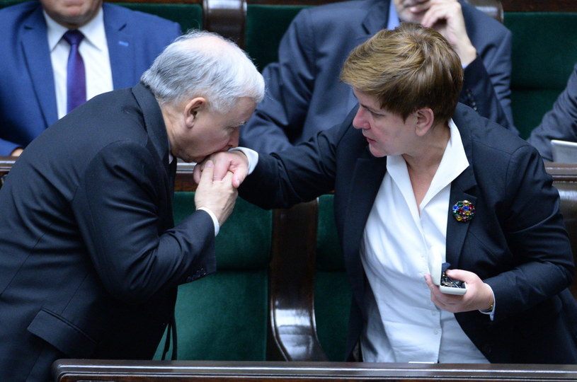 Beata Szydło i Jarosław Kaczyński /Tomasz Gzell /PAP