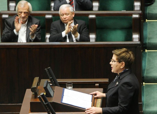 Beata Szydło podczas swojego exposé /East News