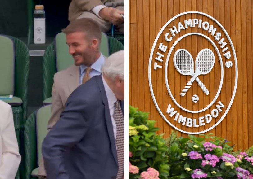 Beckham... a obok on, szaleństwo na Wimbledonie. Publika wstała z miejsc