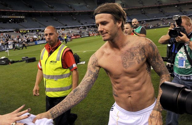 Beckham kolekcjonuje także tatuaże, ale te nie są na sprzedaż /INTERIA.PL/AFP