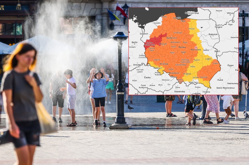 Będą duże upały. Wydano alerty trzeciego stopnia na zachodzie Polski /Beata Zawrzel/NurPhoto/ Getty Images; IMGW /