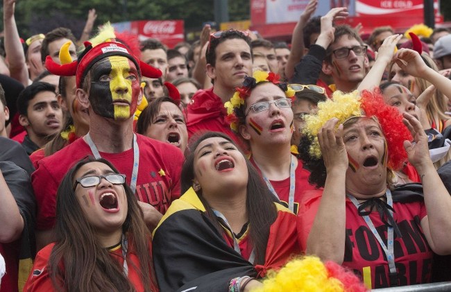 Belgijscy kibice /PAP/EPA/ARIE KIEVIT /PAP/EPA