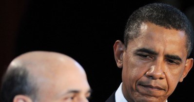 Ben Bernanke (z lewej) i prezydent USA Barack Obama /AFP