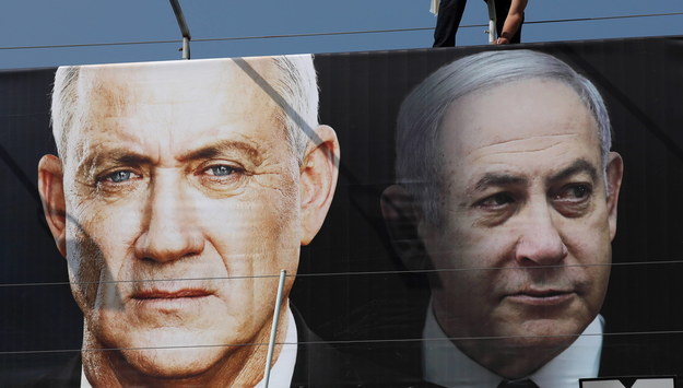 Beni Ganc i Benjamin Netanjahu /ABIR SULTAN /PAP/EPA